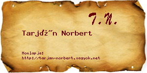 Tarján Norbert névjegykártya