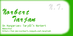 norbert tarjan business card